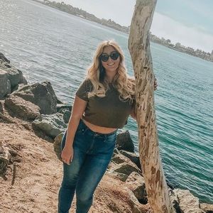 Missguided olive green crop top